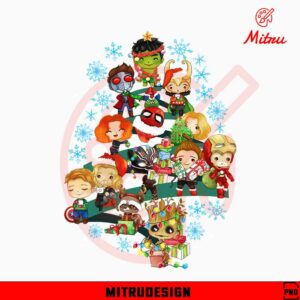 Marvel Superhero Christmas Tree PNG Clipart, The Avengers Xmas PNG, Designs