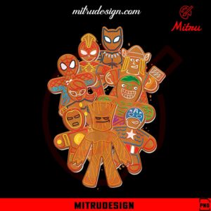 Marvel Superheroes Gingerbread PNG, Funny Gingerbread Christmas PNG, Designs