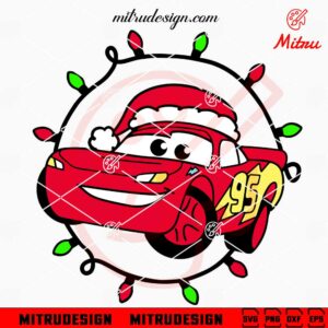 Mcqueen Car Christmas SVG, PNG, DXF, EPS, Digital Download