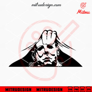 Michael Myers Peeking SVG, Michael Myers Halloween SVG, PNG, DXF, EPS, Car Sticker