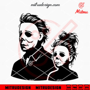 Michael Myers And Daughter SVG, Father Daughter Halloween SVG, PNG, DXF, EPS