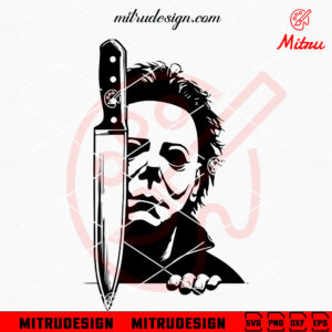 Peeking Michael Myers SVG, Michael Halloween And Knife SVG, For Cricut