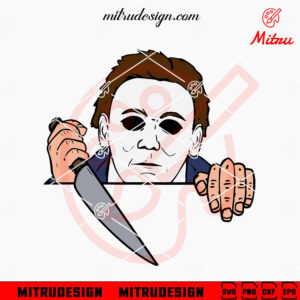 Michael Myers Peeking SVG, Halloween Killer SVG, PNG, DXF, EPS, Files