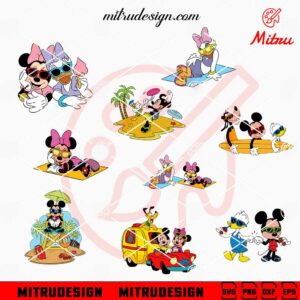 Mickey And Friends Summer Beach SVG, Beach Vacation SVG, PNG, DXF, EPS, Files