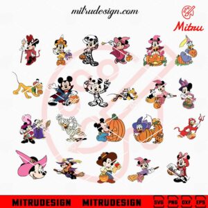 Mickey Friends Halloween Bundle SVG, PNG, DXF, EPS, Cut Files