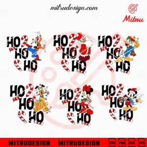 Mickey Friends Ho Ho Ho Christmas Bundle SVG, PNG, DXF, EPS, Files
