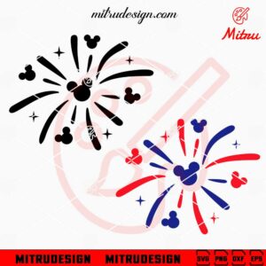 Mickey Head Fireworks SVG, PNG, DXF, EPS, Cutting Files