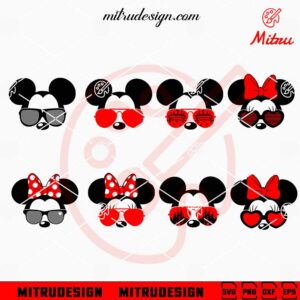 Mickey Head Sunglasses Free Bundle SVG, Disneyland Family SVG, PNG, DXF, EPS