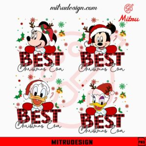 Mickey Minnie Donald Daisy Best Christmas Ever PNG, Disney Cartoon Xmas PNG