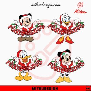 Mickey Minnie Friends Merry Christmas Bundle PNG, Digital Download