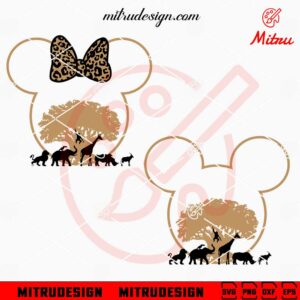 Mickey Minnie Head Animal Kingdom SVG, Disney Safari SVG, Family Trip SVG