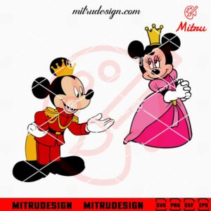 Mickey Minnie Mouse Royal SVG, Minnie Princess SVG, Mickey Prince SVG, PNG, DXF, EPS