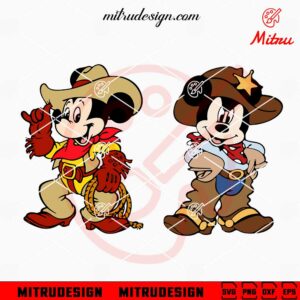 Mickey Mouse Cowboy SVG, Mickey Western SVG, PNG, DXF, EPS, Cut Files