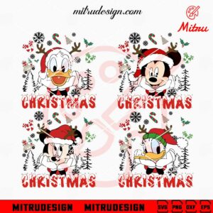 Mickey Mouse Friends Christmas Bundle SVG, Disney Friends Merry Xmas SVG, PNG, DXF, EPS