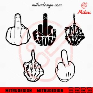 Middle Finger Hand Bundle SVG, PNG, DXF, EPS, Digital Download