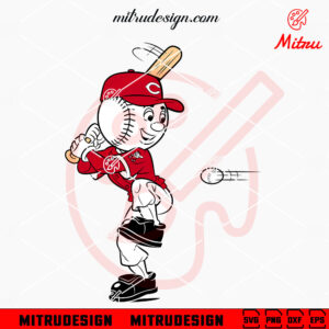 Mr Red SVG, Cincinnati Reds Baseball Mascot SVG, PNG, DXF, EPS, Cut Files