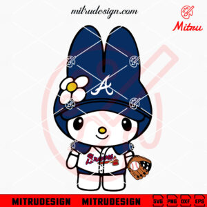 My Melody Atlanta Braves SVG, My Melody Braves Baseball SVG, PNG, DXF, EPS