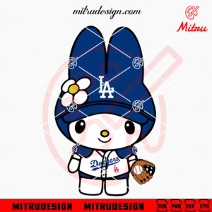 My Melody LA Dodgers SVG, Kitty My Melody Dodgers Baseball SVG, Cutting Files