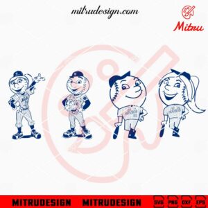 New York Mets Mascot Bundle SVG, Mr Met SVG, Lady Met SVG, PNG, DXF, EPS