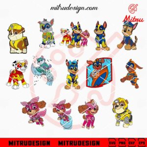 PAW Patrol Characters Bundle SVG, Rubble, Marshall, Rubble, Skye Puppies SVG