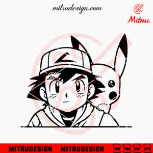 Cute Pikachu And Ash SVG, Pokemon Anime SVG, PNG, DXF, EPS