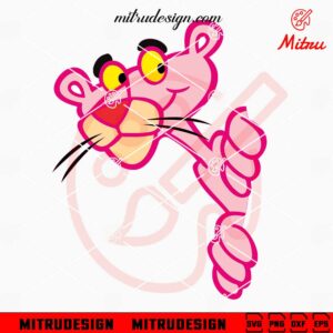 Pink Panther Peeking SVG, PNG, DXF, EPS, Designs For Cricut