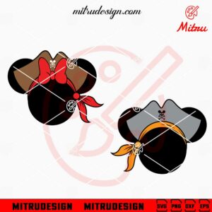 Pirate Mickey Minnie Head SVG, Funny Couple Cruising SVG, PNG, DXF, EPS