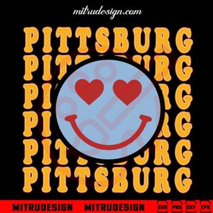 Pittsburgh Retro Smiley SVG, Funny Pittsburgh Steelers SVG, PNG, DXF, EPS