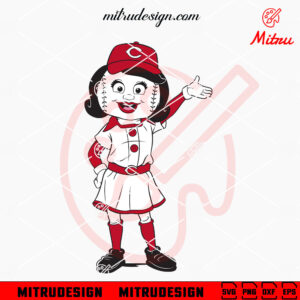 Rosie Reds SVG, Cincinnati Reds Girl Mascot SVG, PNG, DXF, EPS