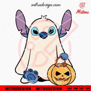 Cute Stitch Halloween Ghost SVG, PNG, DXF, EPS, Instant Download