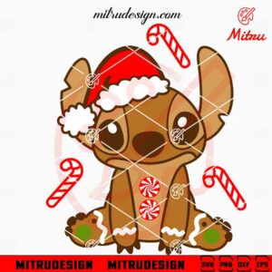 Stitch Gingerbread Man SVG, Stitch Christmas SVG, PNG, DXF, EPS, Designs