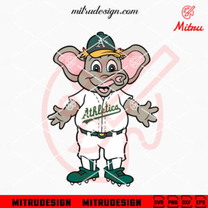 Oakland Athletics Mascot Stomper SVG, Athletics Baseball Elephant SVG, Digital Download