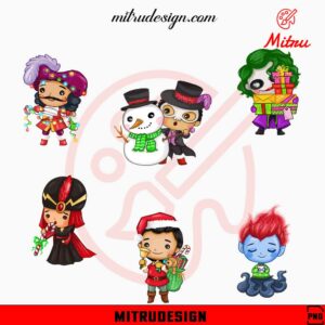 Supervillains Christmas Bundle PNG, Supervillain Xmas PNG, Clipart