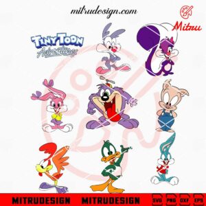 Tiny Toon Adventures Characters Bundle SVG, Buster, Babs Bunny, Dizzy Devil SVG