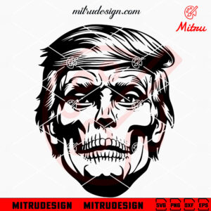 Trump Skull SVG, Trump Halloween 2024 SVG, PNG, DXF, EPS, Cricut Download