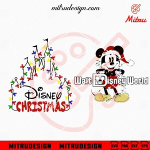 Walt Disney Christmas SVG, Christmas Light SVG, Mickey Xmas SVG, PNG, DXF, EPS
