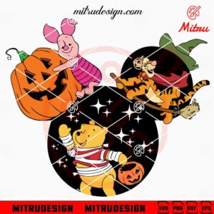 Winnie The Pooh Friends Mouse Head Halloween SVG, PNG, DXF, EPS