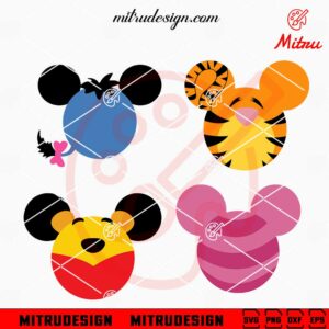 Winnie The Pooh Mickey Head SVG, Disney Pooh SVG, PNG, DXF, EPS