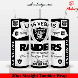 Las Vegas Raiders King Of Football Budweiser 20oz Skinny Tumbler Wrap PNG, Designs