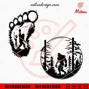 Alien And Bigfoot Middle Finger SVG, Funny Bigfoot SVG, Alien SVG