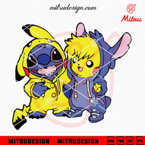 Pikachu And Stitch Friend SVG, PNG, DXF, EPS, Cricut Files