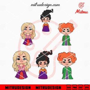 Baby Sanderson Sisters SVG, Cute Hocus Pocus SVG, PNG, DXF, EPS, Digital Files