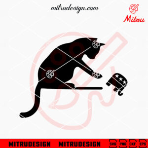 Black Cat Republican Party SVG, Funny Politics SVG, PNG, DXF, EPS, Cutting Files