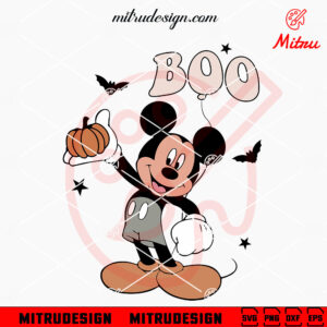 Mickey Mouse Boo SVG, Disney Mouse Vintage Halloween SVG, PNG, DXF, EPS