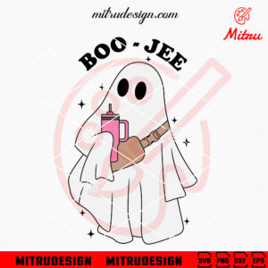 Boo Jee Ghost SVG, Ghost With Stanley Tumbler SVG, Trendy Halloween SVG