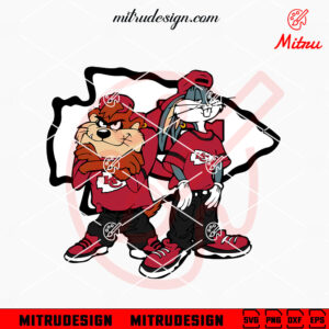 Bugs Bunny And Taz Kansas City Chiefs SVG, Looney Tunes KC Chiefs SVG