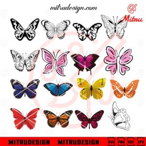 Butterfly Bundle SVG, Butterflies SVG, Spring SVG, PNG, DXF, EPS, Clipart