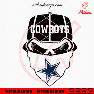 Dallas Cowboys Skull Bandana SVG, Funny Cowboys SVG, PNG, DXF, EPS, Cut Files