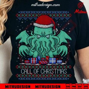 Cthulhu Call Of Christmas SVG, PNG, DXF, EPS, Ugly Christmas Sweater Files