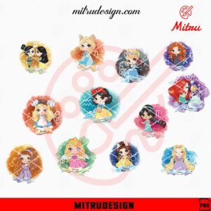 Cute Disney Princess Zodiac PNG, Sublimation Designs